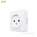 1gang 2Round Pin Outlet sans obturateur monté en surface